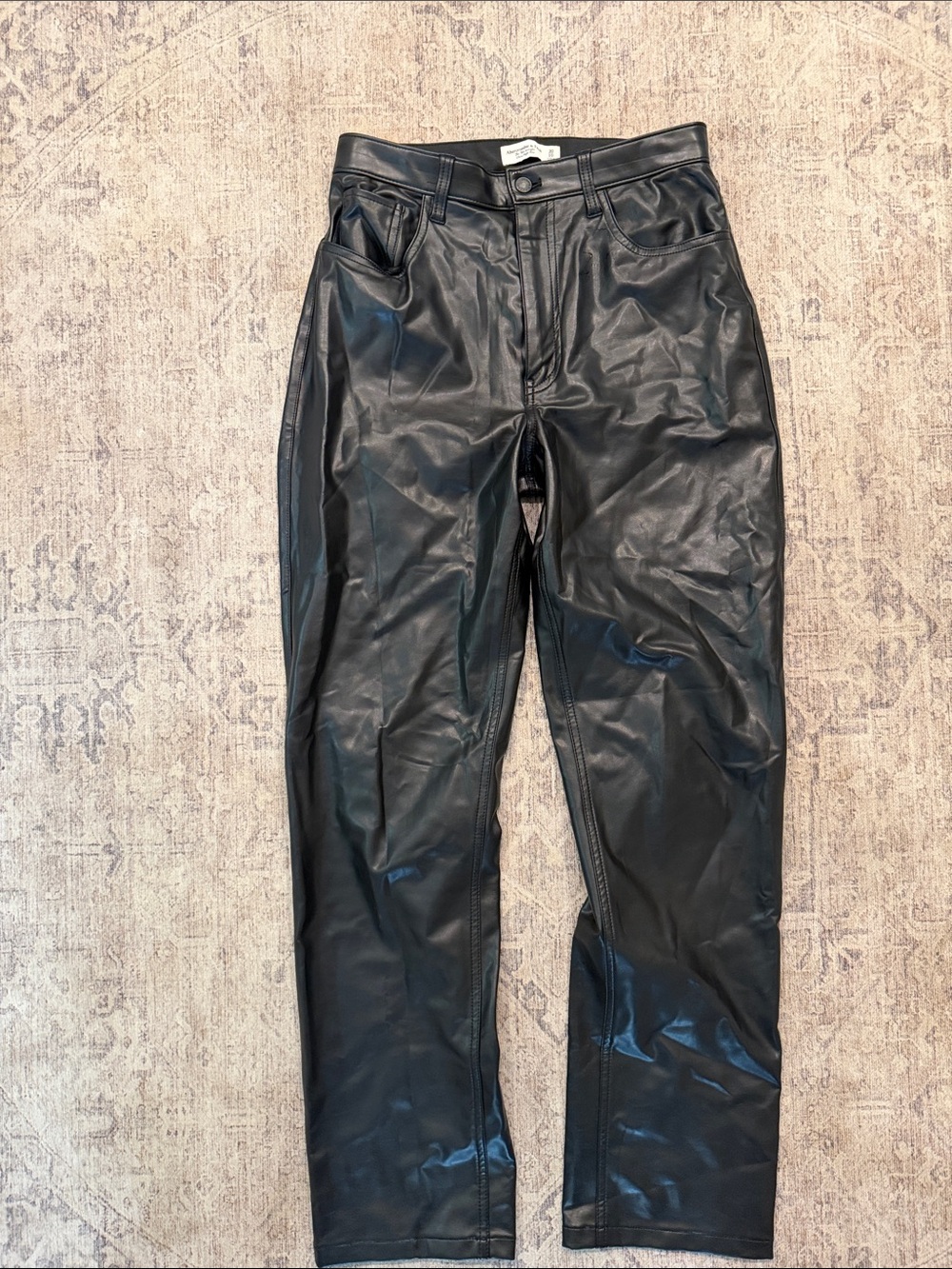 Abercrombie & Fitch Black Faux Leather Women’s Pants